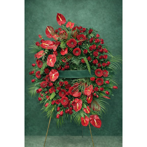 Corona funeraria roja