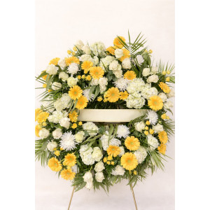 Corona funeraria amarilla