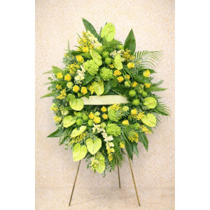 Corona funeraria amarillo y...