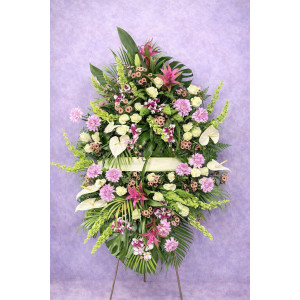 Corona funeraria orquideas