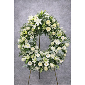 Corona Funeraria blanca